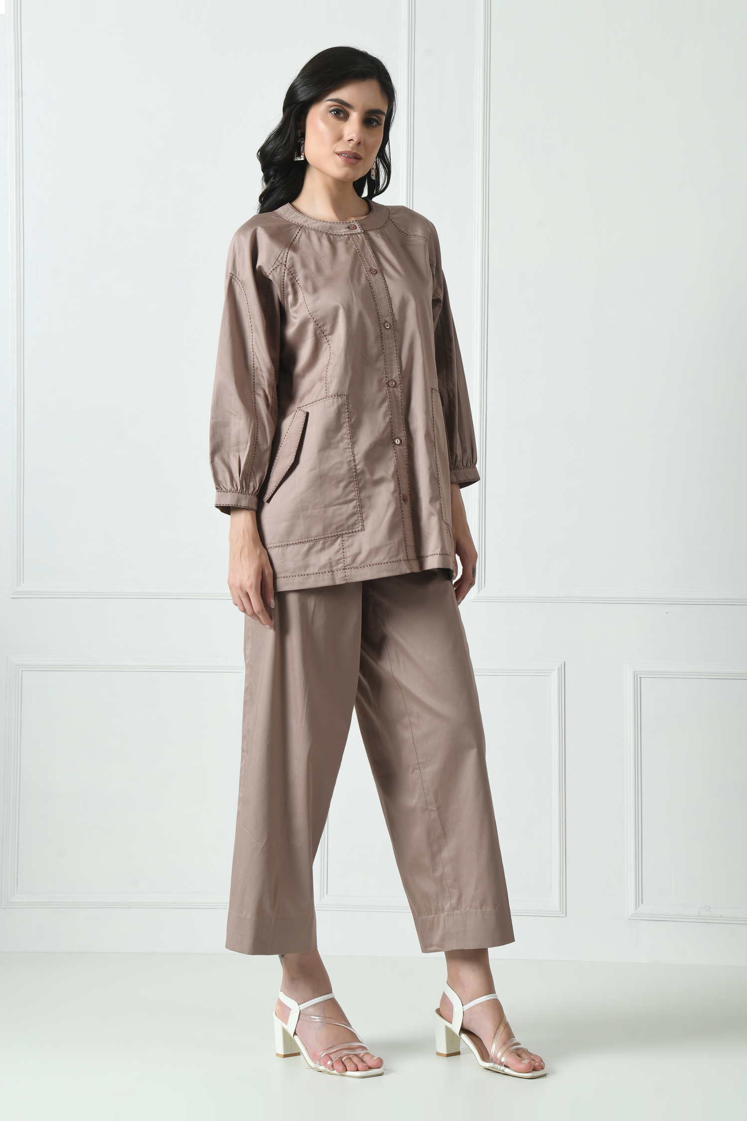 Brown Coord Set, Coord Set with Trouser, Cotton Shirt Set, Full Sleeve Coord Set, White OwlStylish co-ord sets for women, Cotton co-ord outfits, Designer co-ord sets online, Summer co-ord sets women, Casual chic two-piece outfits, Co-ord party wear sets, Loungewear co-ord sets women, Elegant matching sets women, Trendy co-ord crop top sets, Comfortable co-ord outfits, Co-ord sets for loungewear and parties