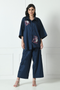 Cotton Coord Set in Navy Blue With Hand Embroidery