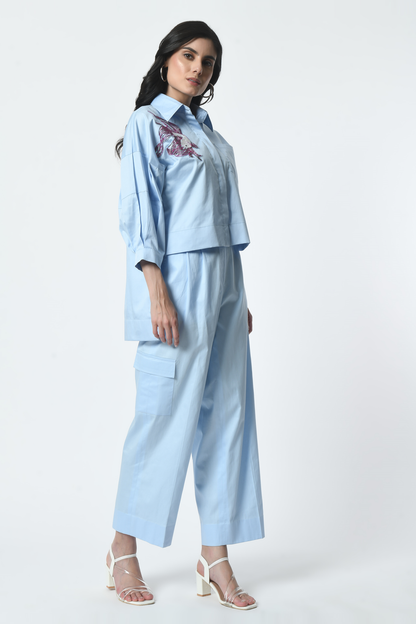 sky blue coord set, co ord sets women, two piece sets women, co ords women, trouser co ord, two piece outfits, White OwlStylish co-ord sets for women, Cotton co-ord outfits, Designer co-ord sets online, Summer co-ord sets women, Casual chic two-piece outfits, Co-ord party wear sets, Loungewear co-ord sets women, Elegant matching sets women, Trendy co-ord crop top sets, Comfortable co-ord outfits, Co-ord sets for loungewear and parties